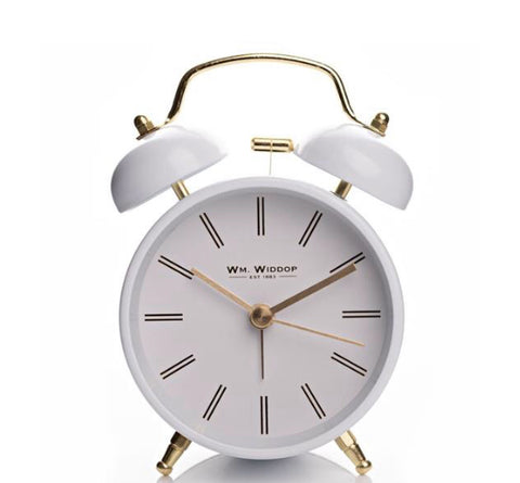 Double Bell Alarm Clock - White