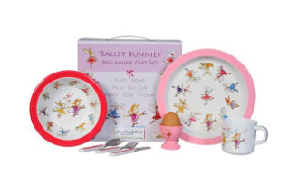 Ballet Bunnies 7 Piece Melamine Dining Set