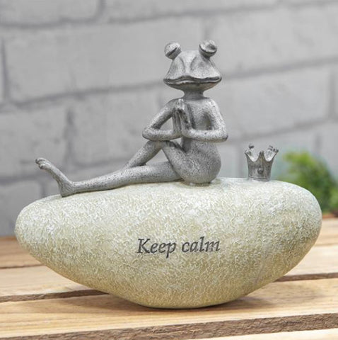 “Keep Calm” Frog On Stone Garden Ornament