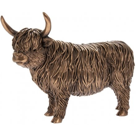 Large Reflections Bronzed Highland Cow