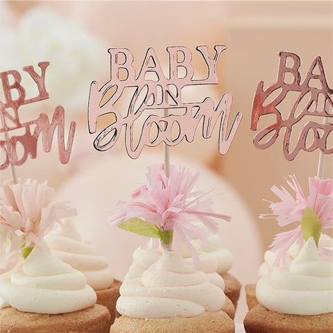 Baby In Bloom Cupcake Toppers