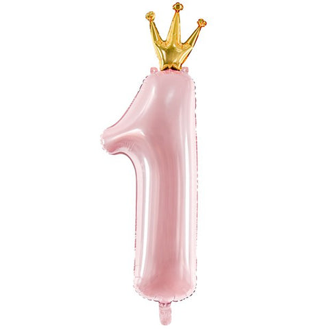 Pastel Pink 1st Birthday Princess Balloon