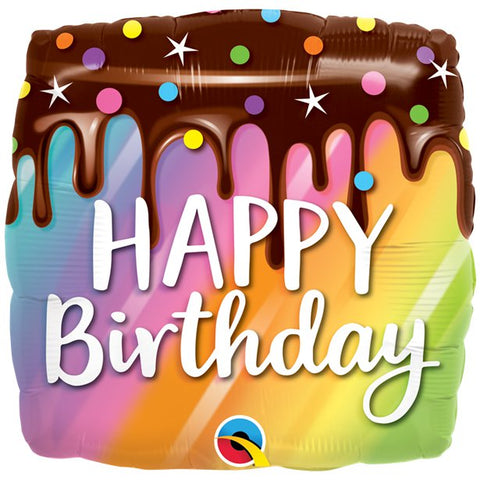 Rainbow Happy Birthday Cake Balloon