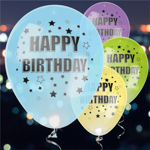 LED Happy Birthday Latex Balloons