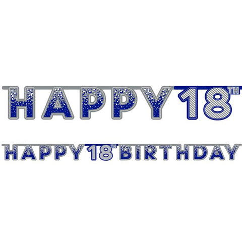 Happy 18th Birthday Banner - Blue