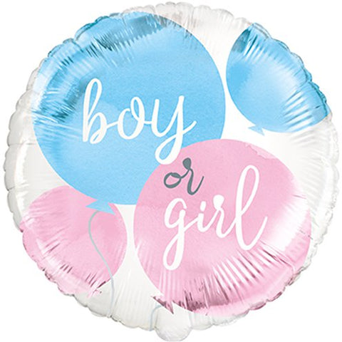 Boy Or Girl Gender Reveal Foil Balloon