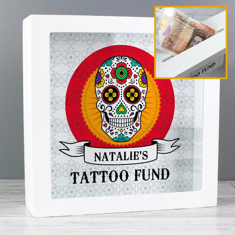 Personalised Sugar Skull Tattoo Fund and Keepsake Box