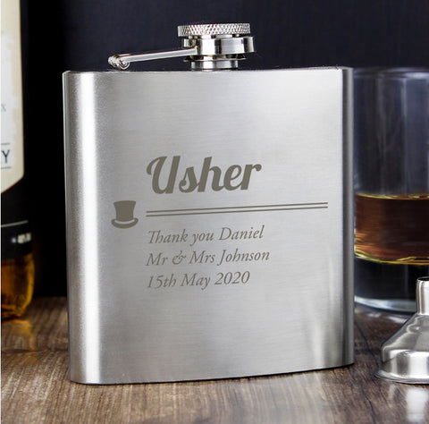 Personalised Usher Hip Flask