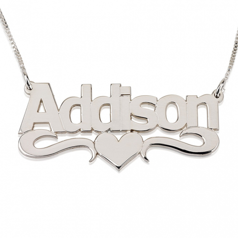 Bold Name Necklace With Heart