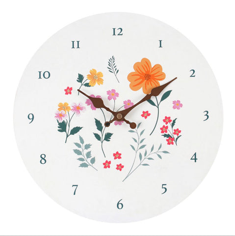 Botanical Floral Garden Clock