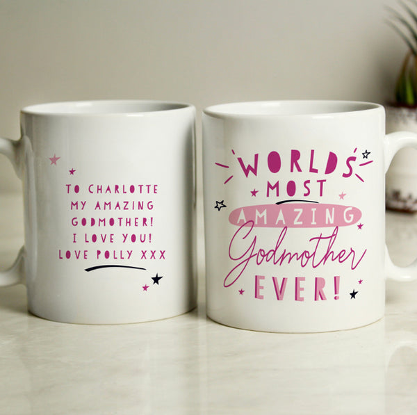 Personalised World's Most Amazing Godmother Mug