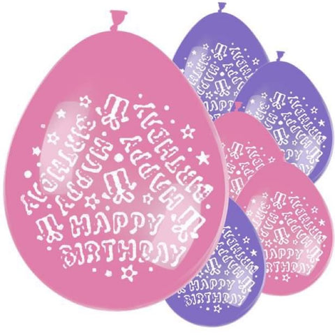 Pink Happy Birthday Balloons