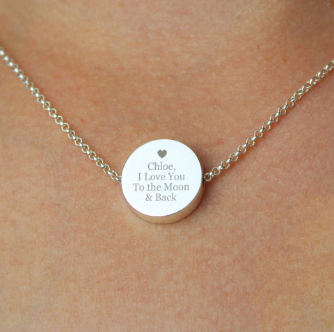 Personalised Any Message Disc Necklace