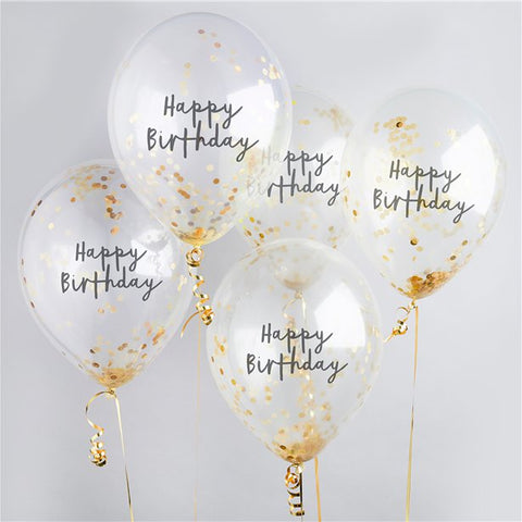 H.Bday Gold Conf Balloons
