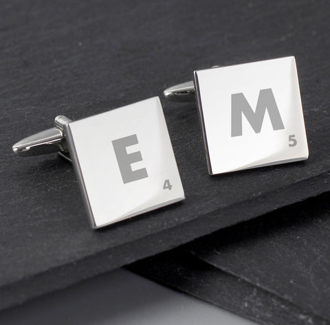 Personalised Initials and Age Square Cufflinks