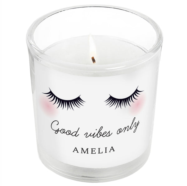 Personalised Eyelashes Scented Jar Candle