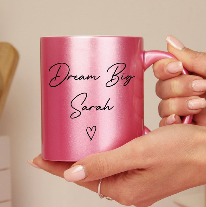 Personalised Pink Glitter Mug