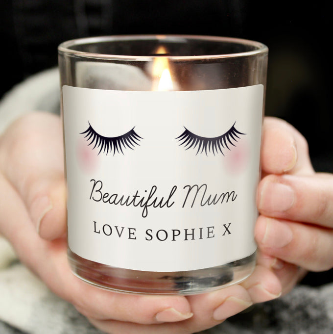 Personalised Eyelashes Scented Jar Candle