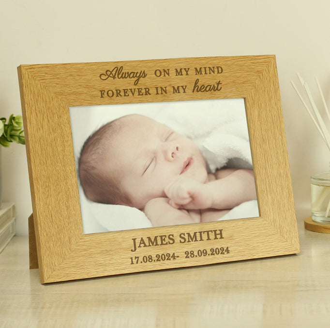 Personalised Memorial Always In My Heart 6x4 Wooden Photo Frame