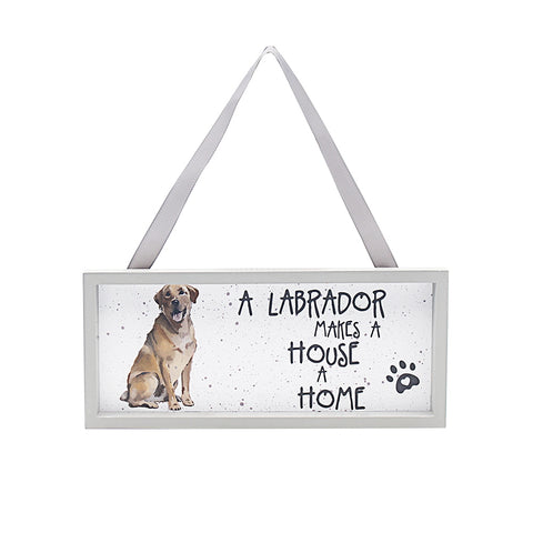 Gold Labrador Hanging Dog Plaque