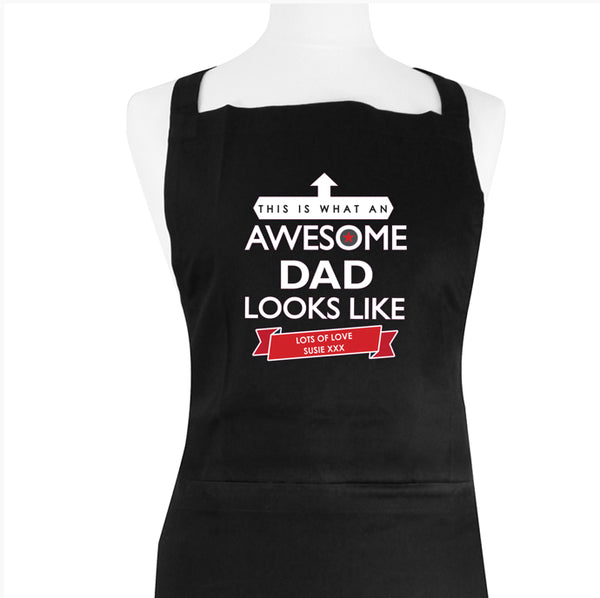 Personalised 'This is What an Awesome... Looks Like' Black Apron