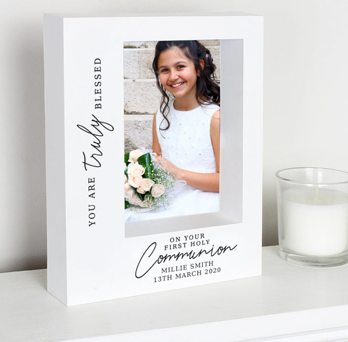 Personalised 'Truly Blessed' First Holy Communion 5x7 Box Photo Frame