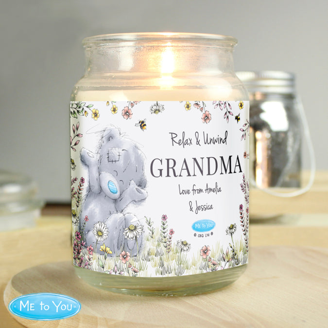 Personalised Me to You Floral Large Scented Jar Candle