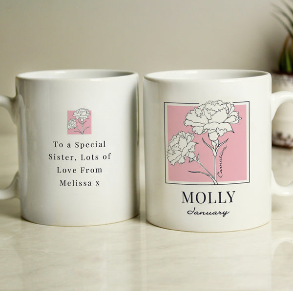 Personalised Birth Flower Mug