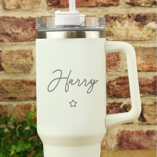 Personalised Star 40oz White Travel Cup