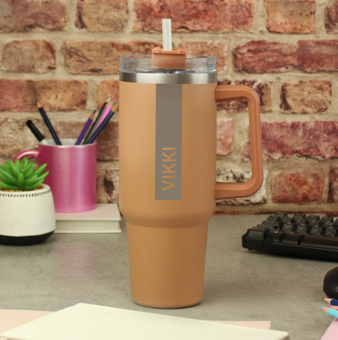 Personalised 40oz Brown Travel Cup