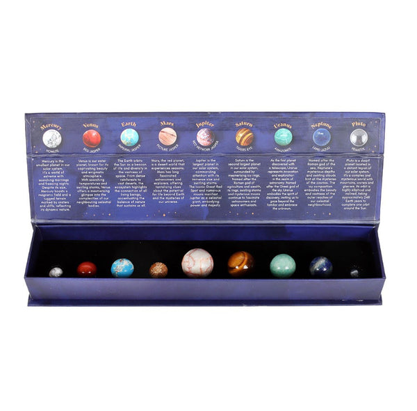 Solar System Gemstone Crystal Sphere Set