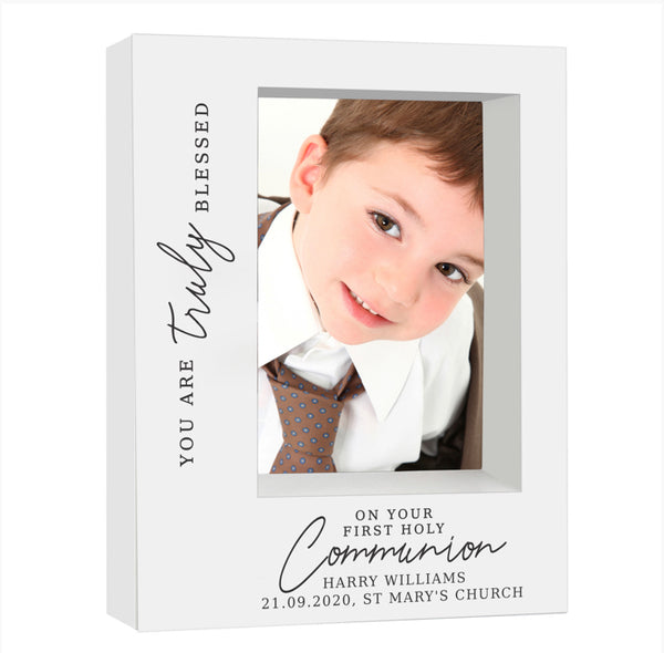 Personalised 'Truly Blessed' First Holy Communion 5x7 Box Photo Frame