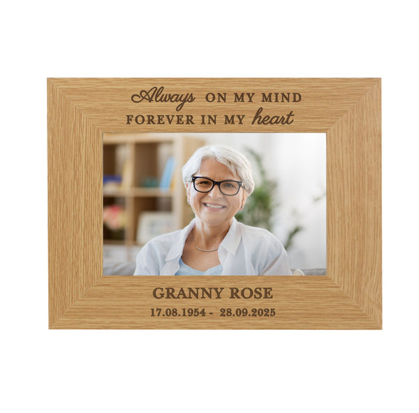 Personalised Memorial Always In My Heart 6x4 Wooden Photo Frame