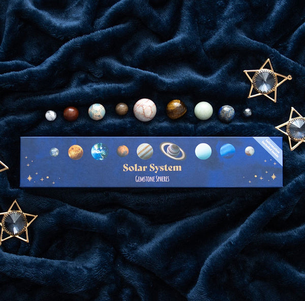 Solar System Gemstone Crystal Sphere Set