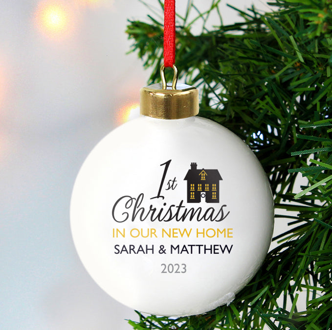 Personalised 1st Christmas in Our New Home Bauble