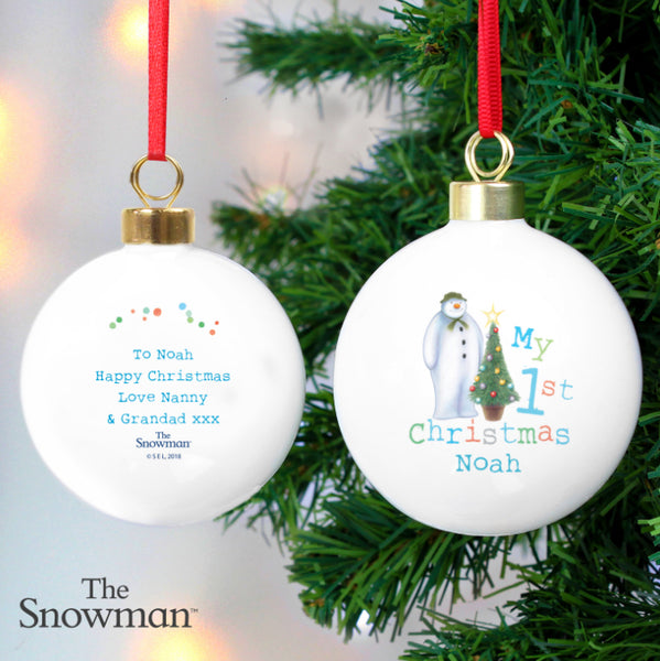 Personalised The Snowman My 1st Christmas Bauble