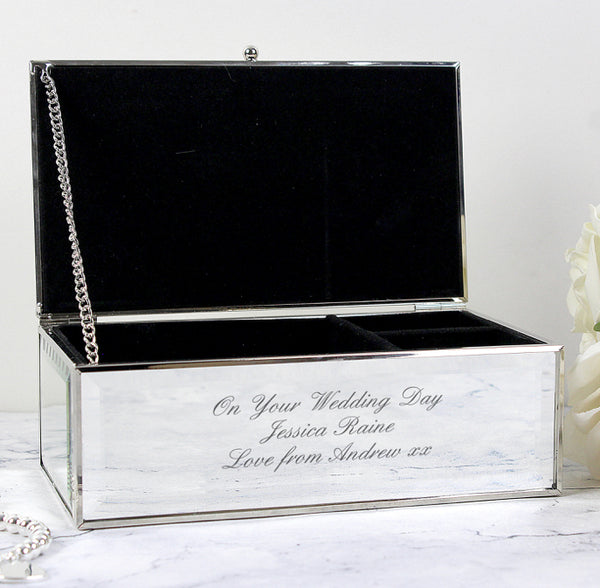 Personalised Any Message Mirrored Jewellery Box