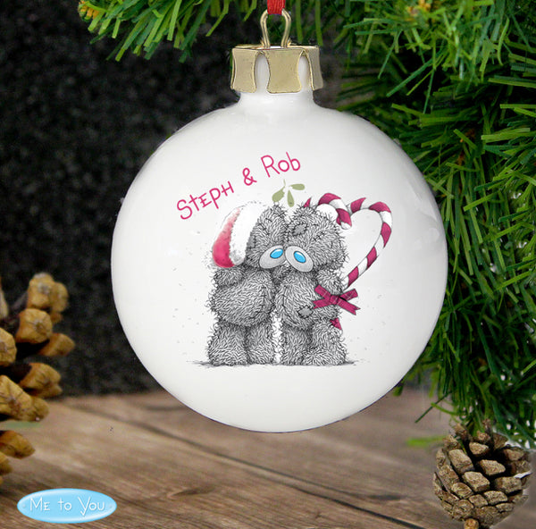 Personalised Me To You Couple Christmas Bauble