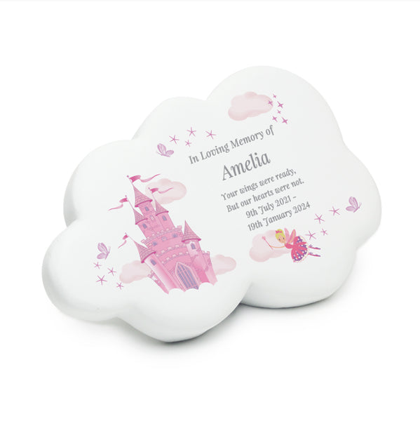 Personalised Fairy Castle Resin Memorial Cloud