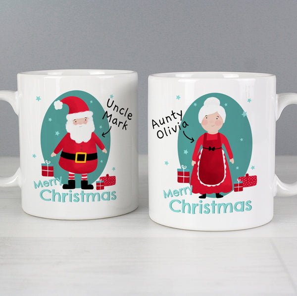 Personalised Mr & Mrs Claus Mug Set