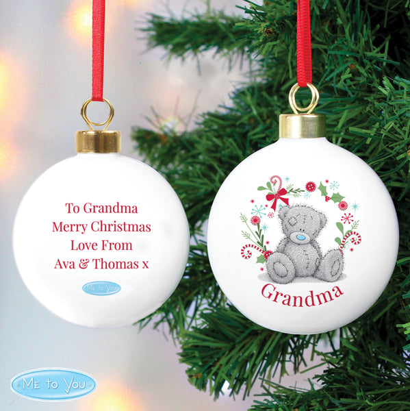 Personalised Me To You For Nan Grandma Mum Christmas Bauble