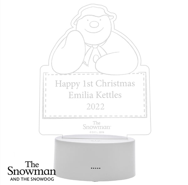 Personalised The Snowman LED Colour Changing Decoration & Night Light