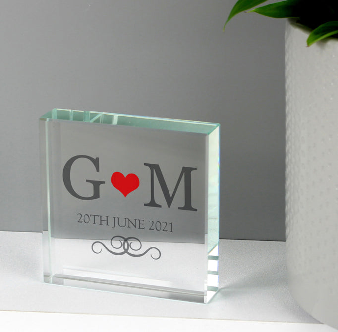 Personalised Red Monogram Crystal Token