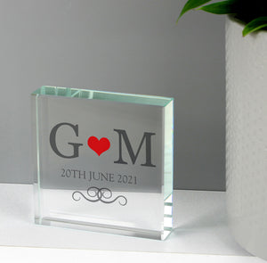 Personalised Red Monogram Crystal Token