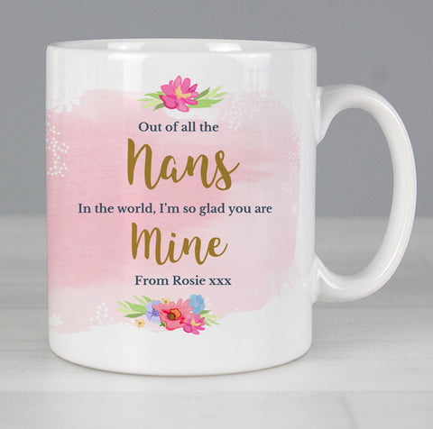 Personalised Floral Watercolour Mug