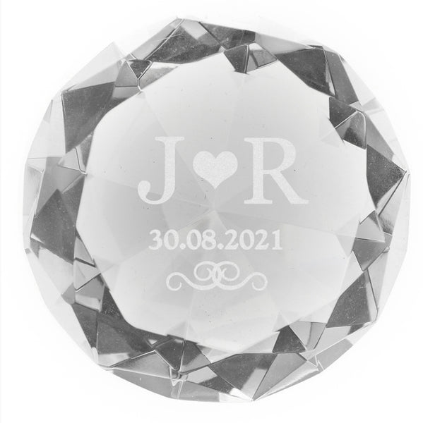 Personalised Initials Diamond Paperweight