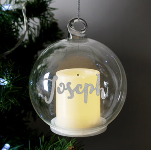 Personalised Christmas LED Candle Bauble