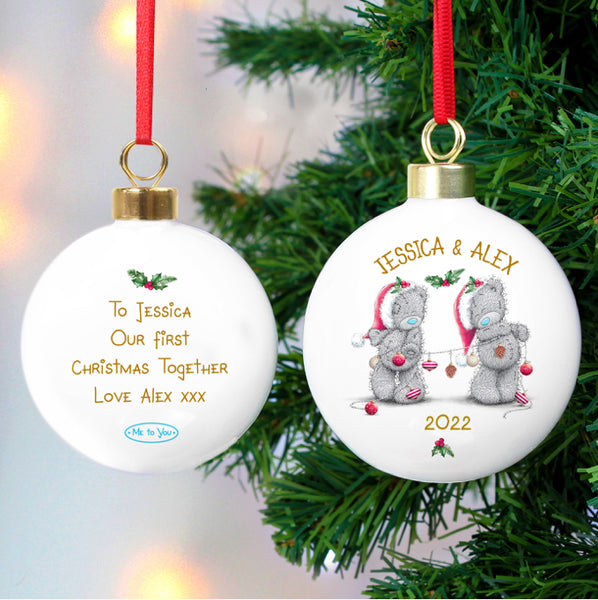 Personalised Me to You Christmas Couple's Bauble