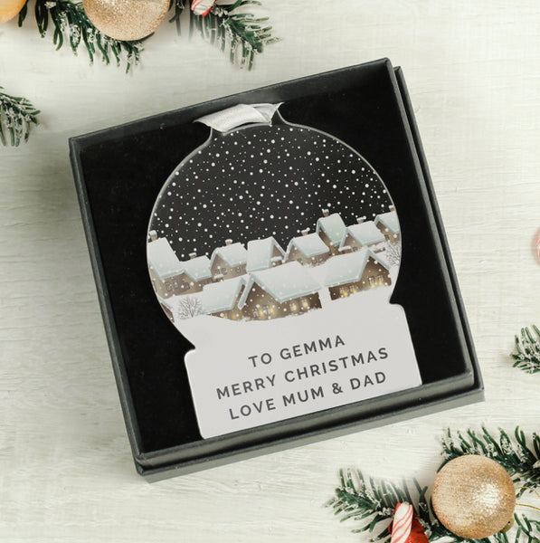 Personalised Christmas Home Acrylic Snowglobe Decoration