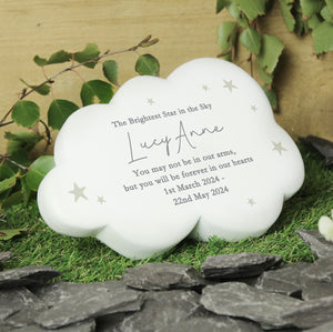 Personalised Stars Resin Memorial Cloud